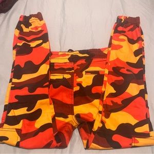 VIP orange camo cargo pants
